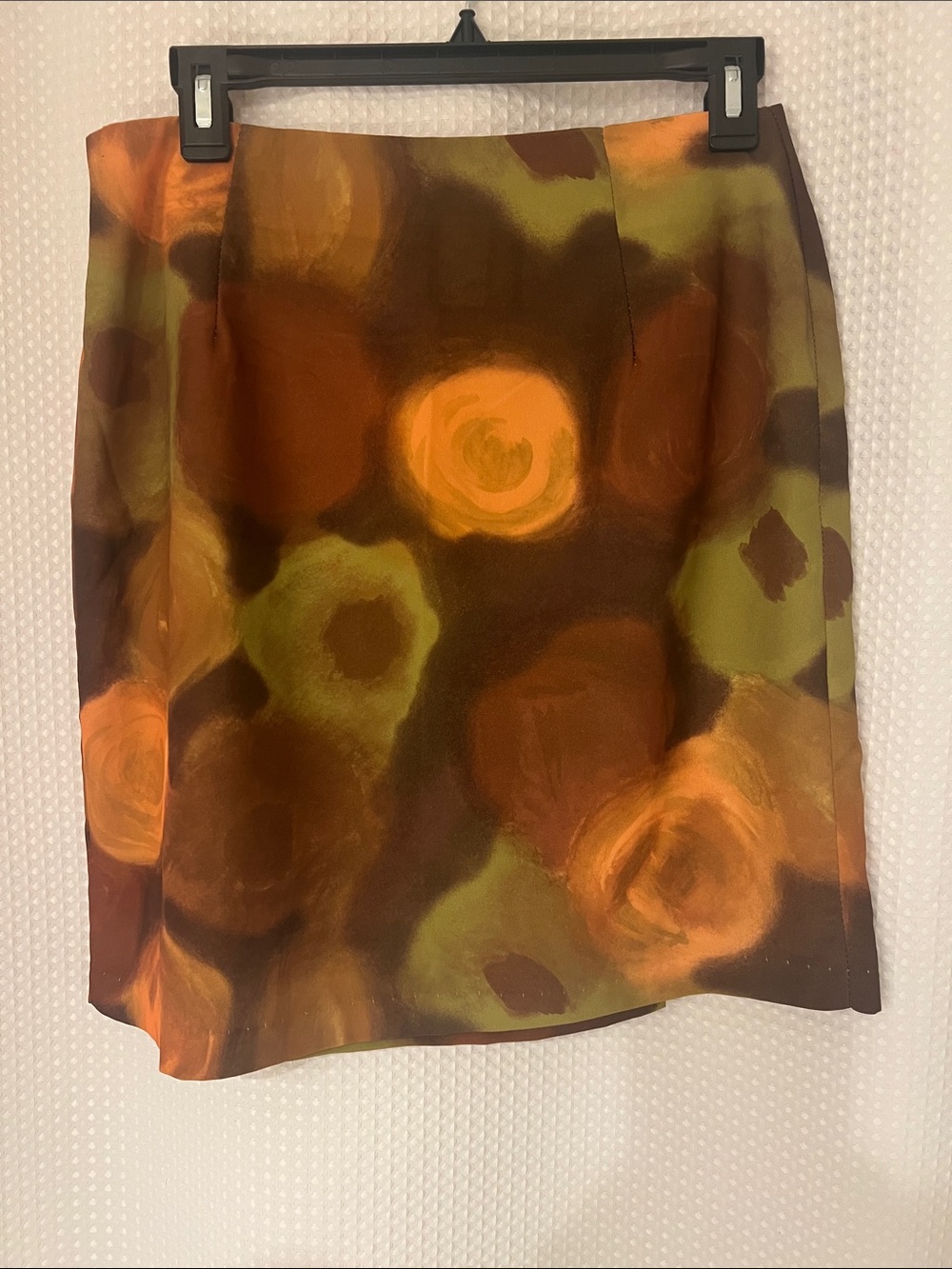 Floral Print Mini Skirt in Brown & Orange—726-006